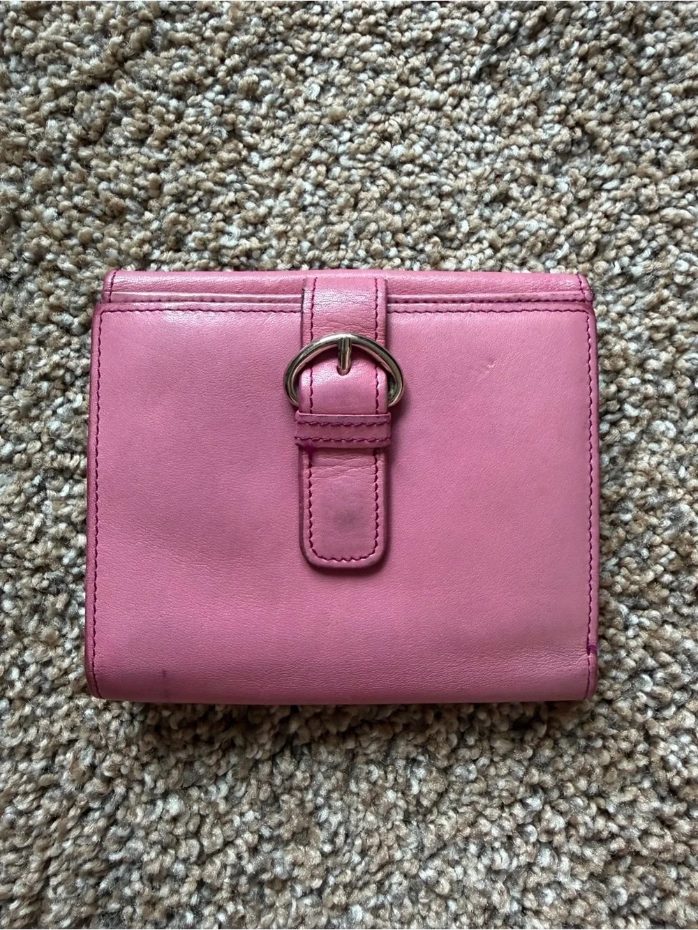 NORDSTROM Bubblegum Pink Genuine Leather Buckle Snap Wallet